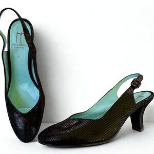 Thierry Rabotin CloseToe Snake Skin Sling Backs, 42EU or 11US
